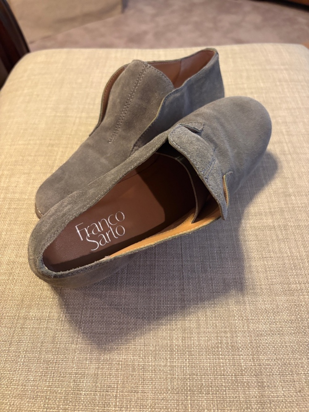 Franco Sarto Men's Taupe Suede Slip-On Loafers